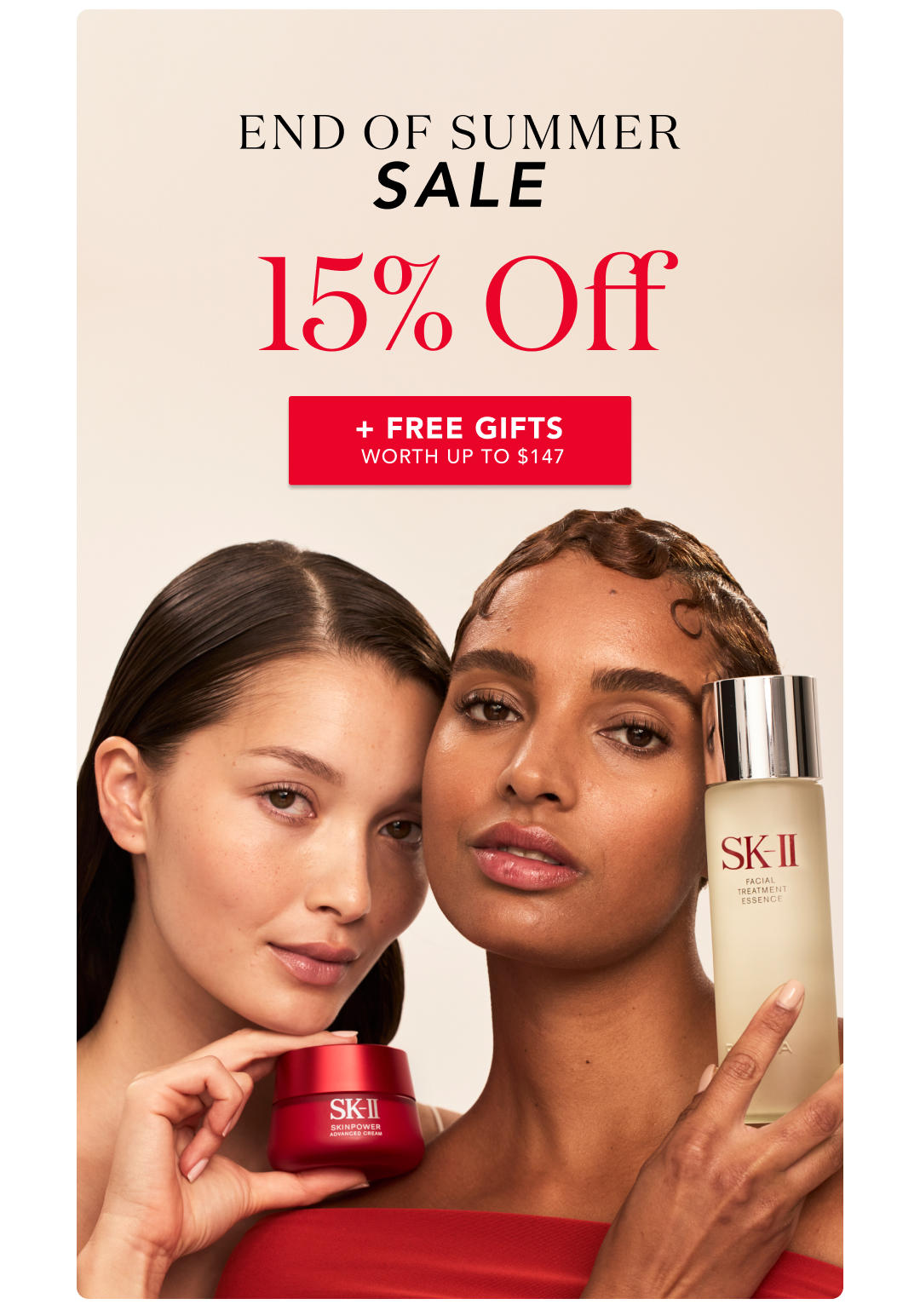SK-II - End of Summer Sale - 15% Off + Free Gifts worth up to $147- Shop Now!