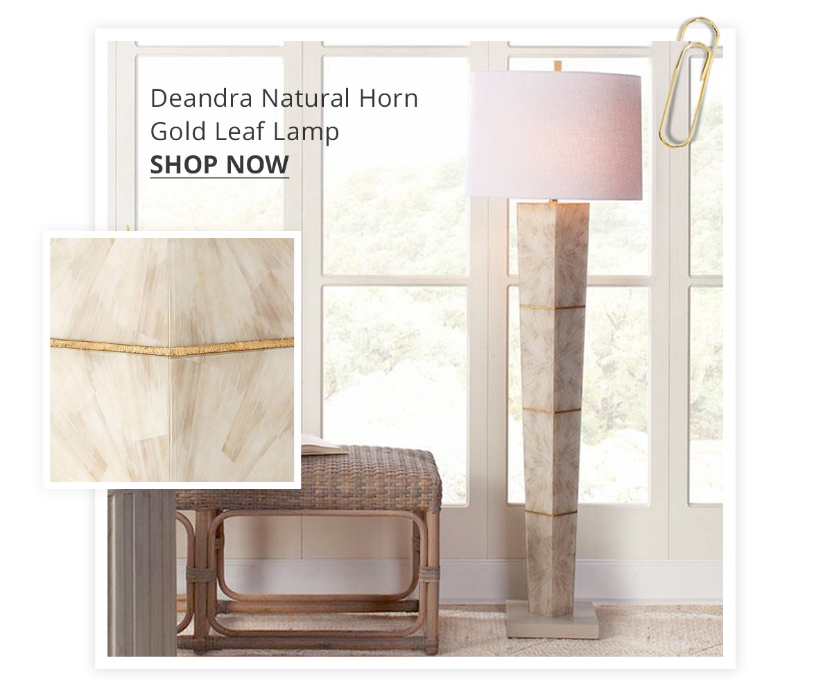 Shop Deandra Natural Horn Gold Leaf Lamp
