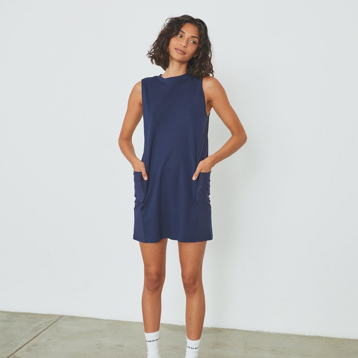 Shop the Cool Paneled Sleeveless Short Dress