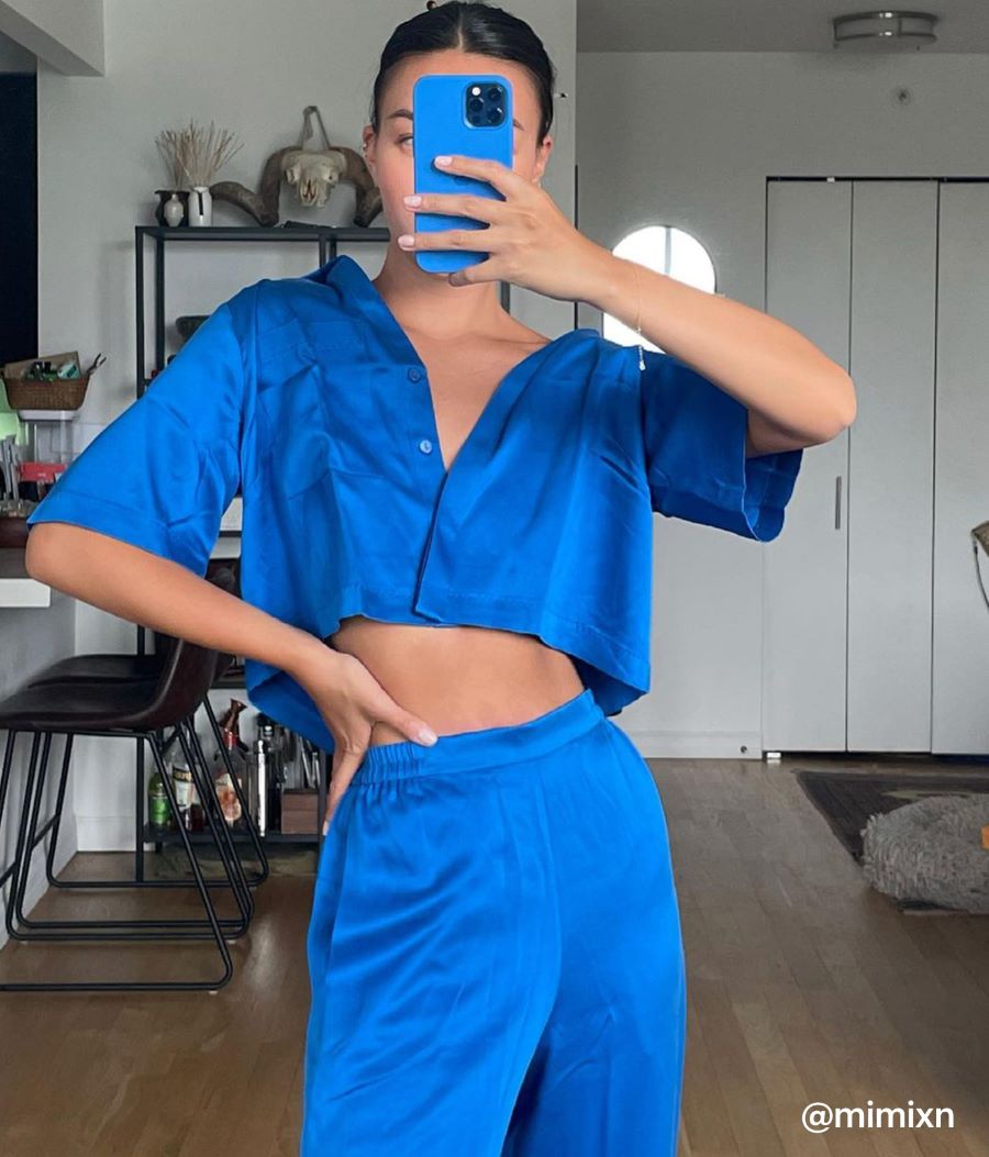 Shop the Washable Silk High Rise Pant Set