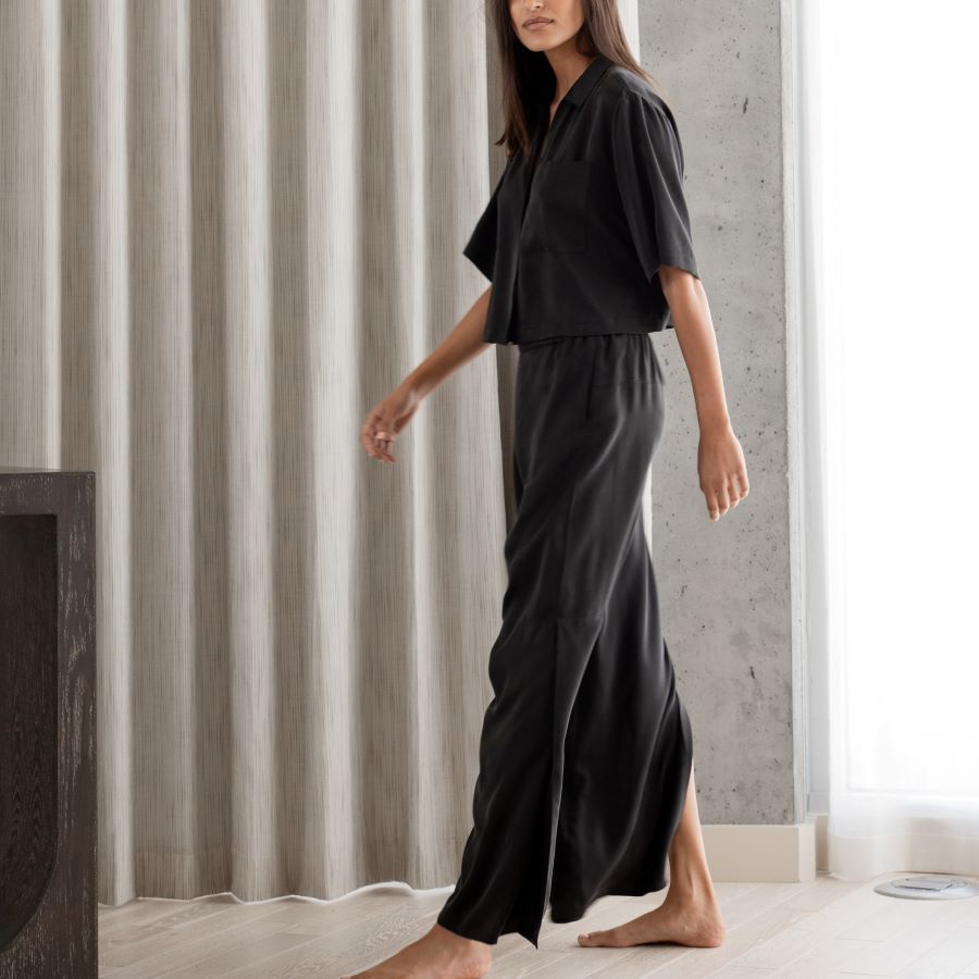 Shop the Washable Silk Button Down Pant Set