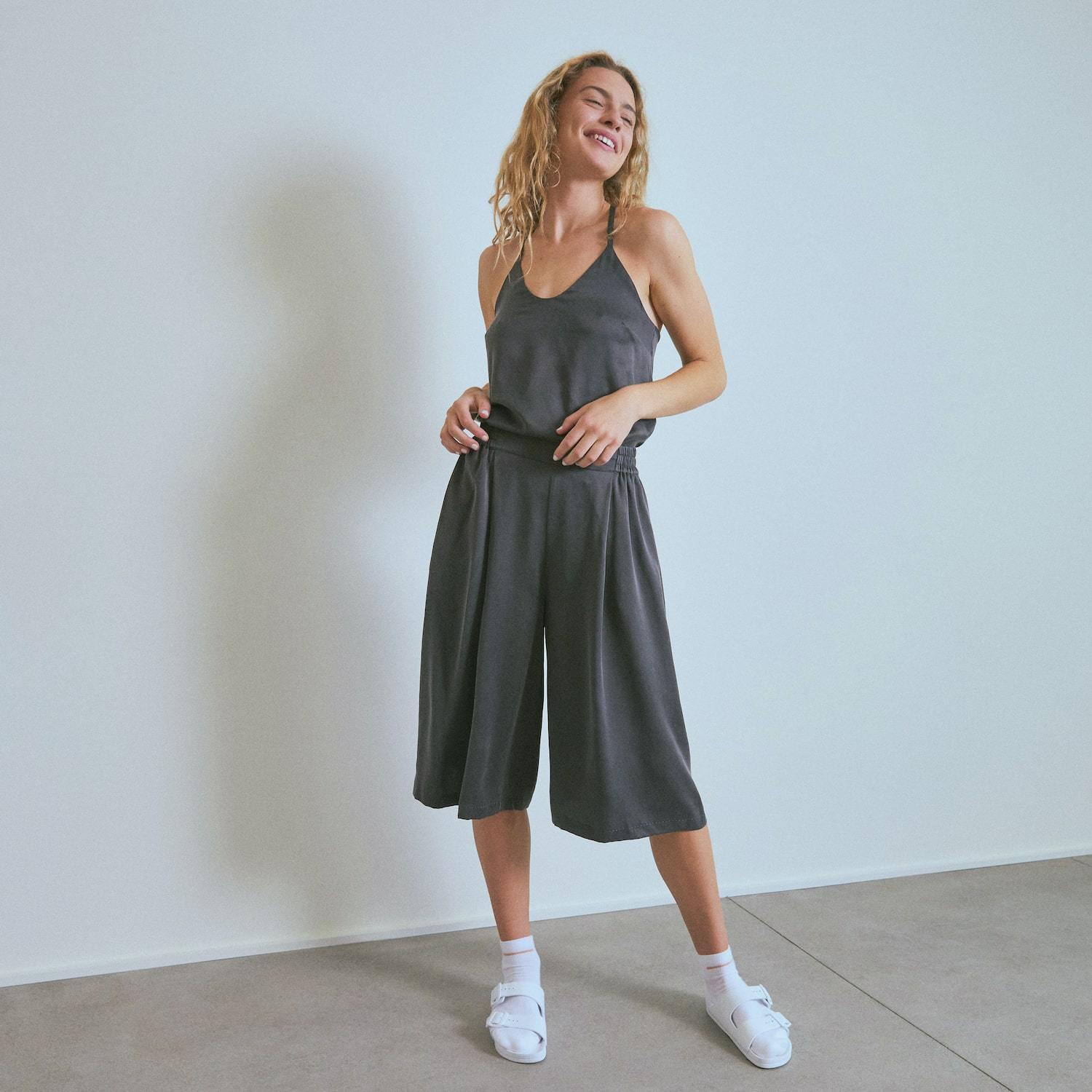 Shop the Washable Silk Crop Pant Set