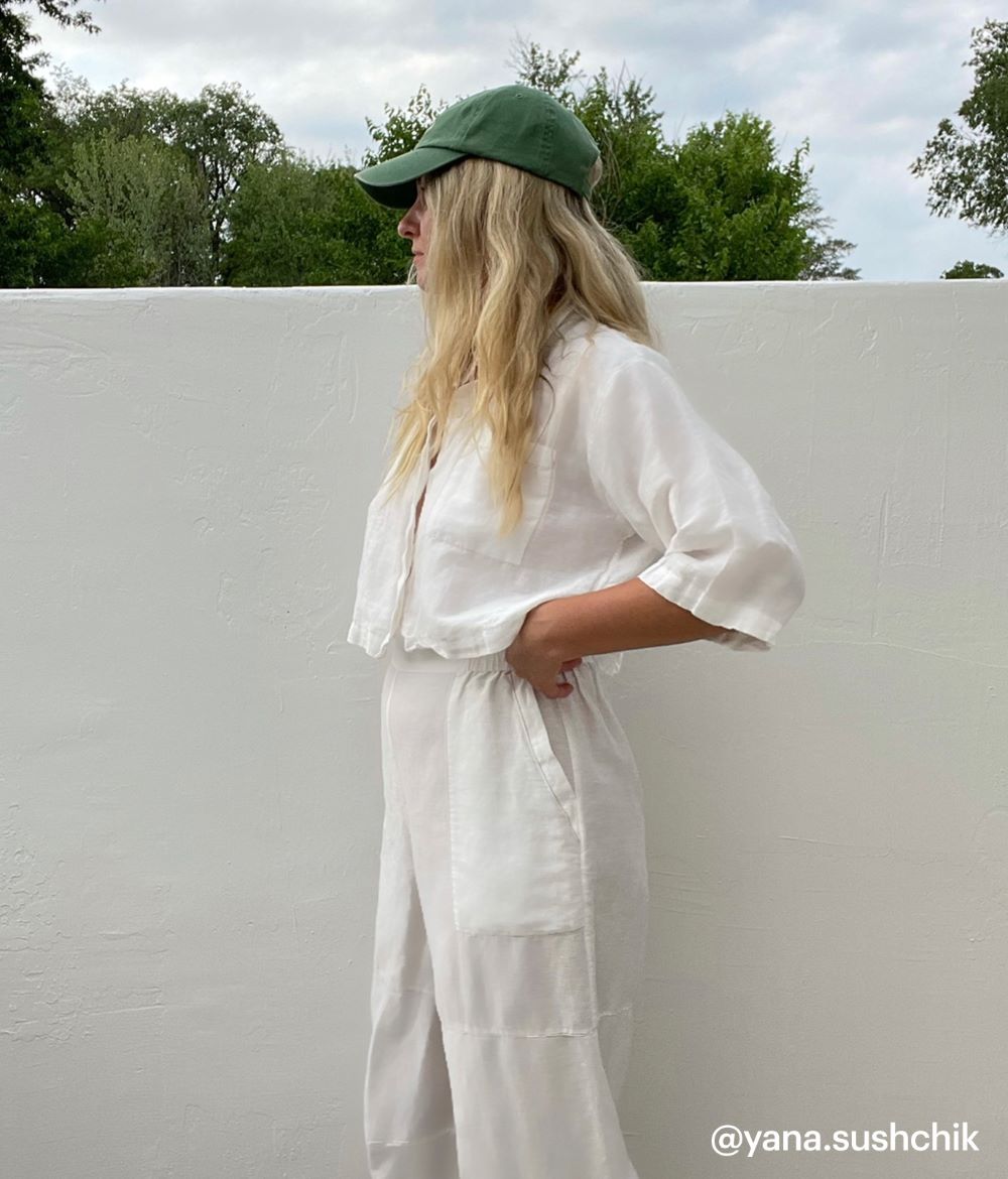 Shop the Linen Silk Crop Pant Set