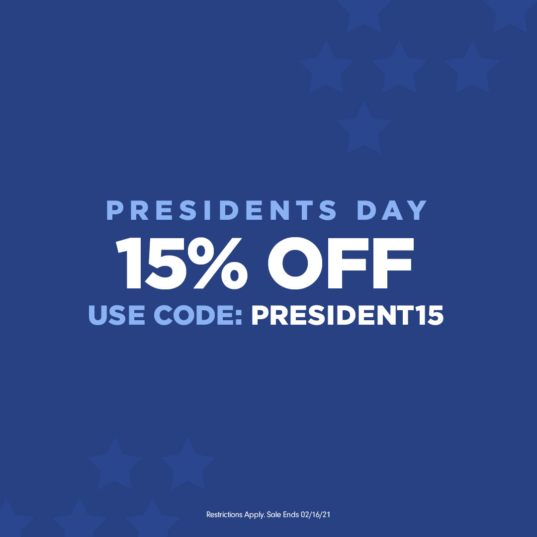 15% OFF Presidents Day Coupon