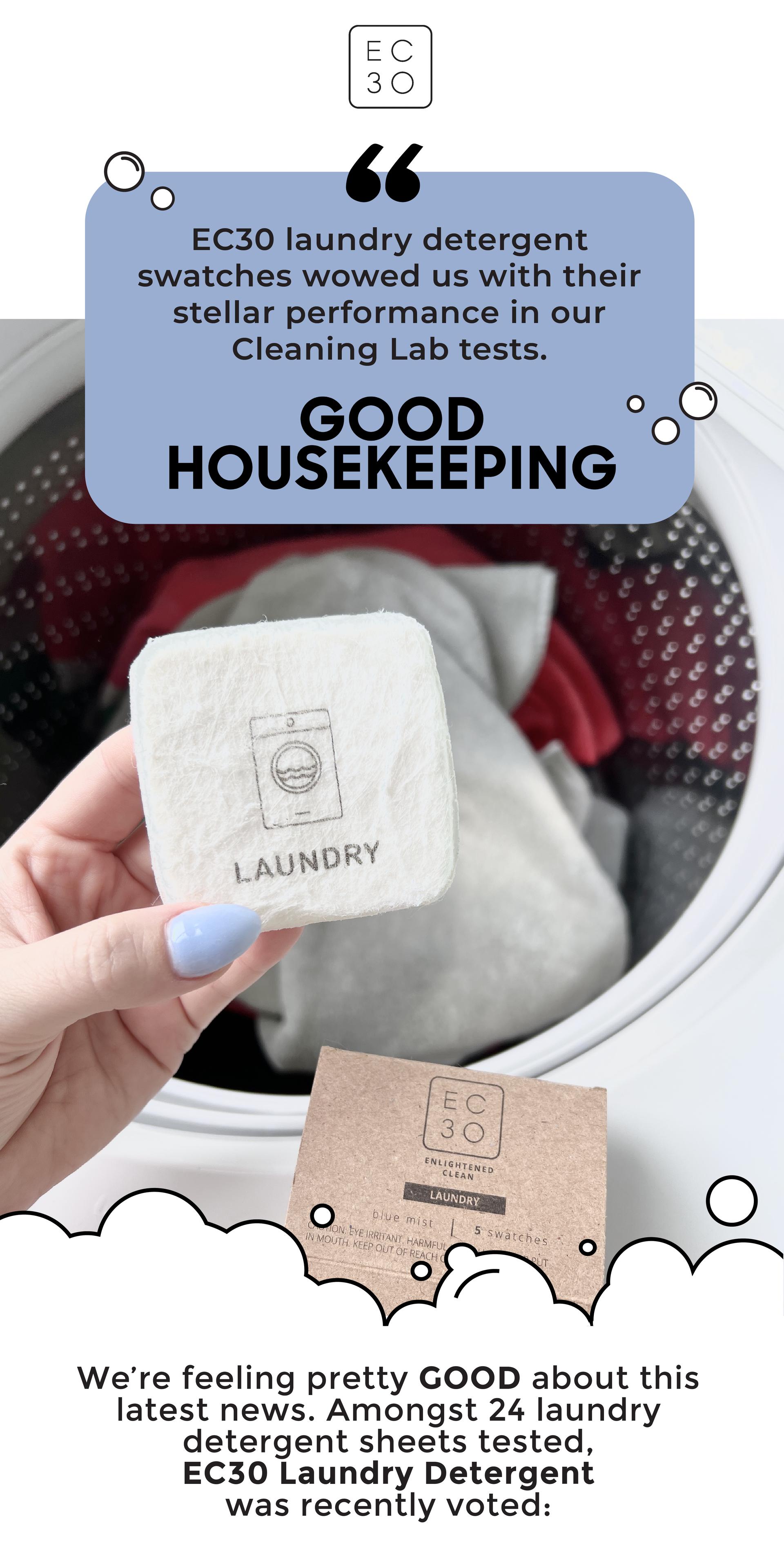“BEST OVERALL LAUNDRY DETERGENT SHEET” Good Housekeeping EC30 Enlightened Clean