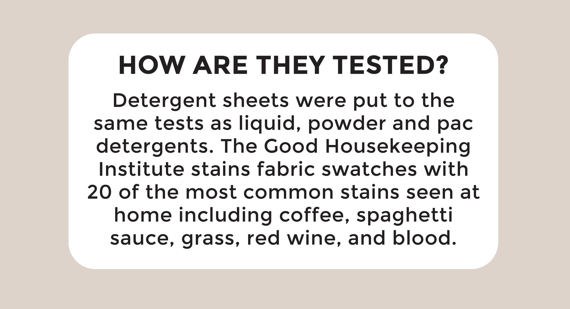 “BEST OVERALL LAUNDRY DETERGENT SHEET” Good Housekeeping EC30