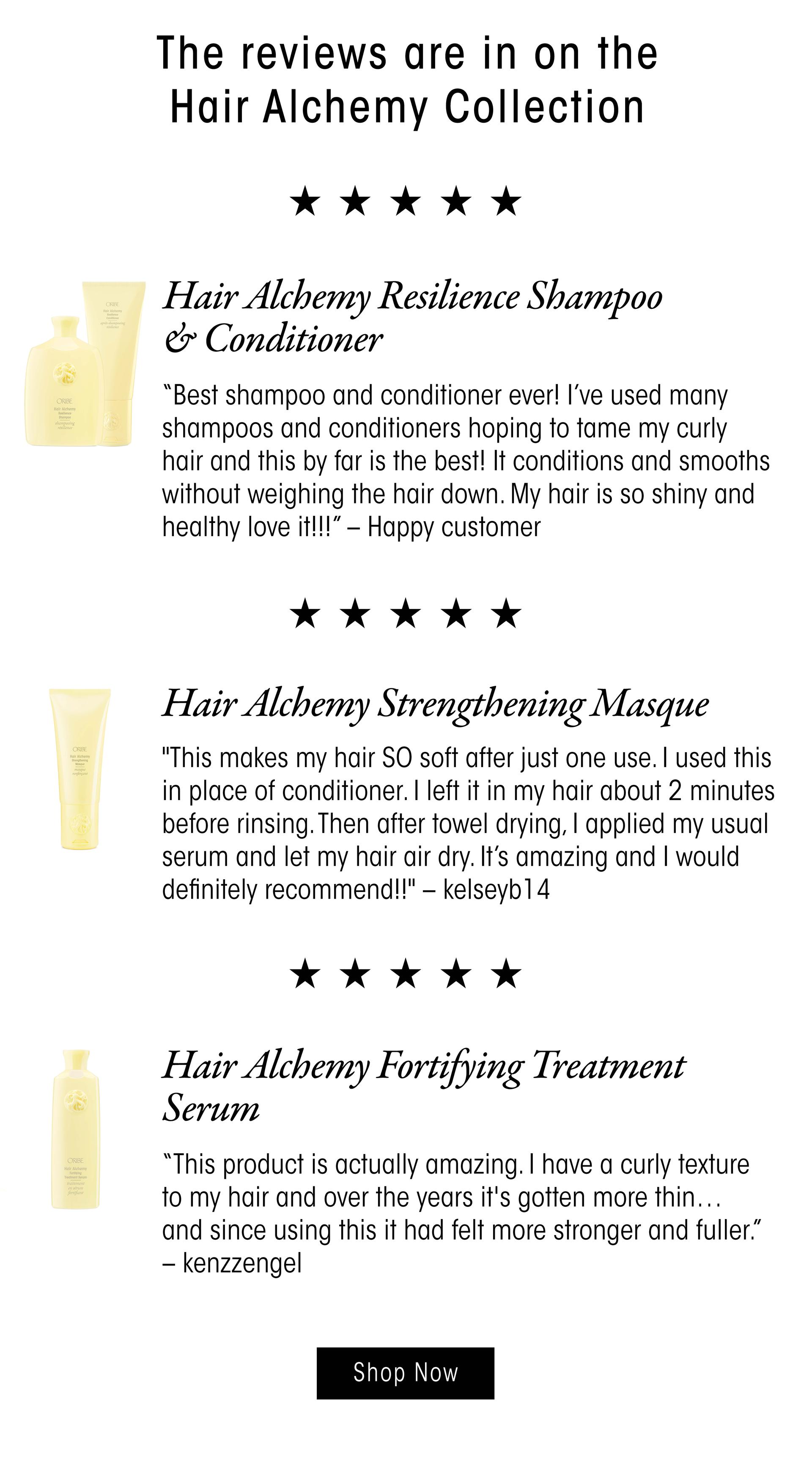 Five Stars for Hair Alchemy Oribe