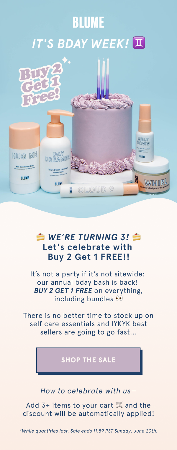 Let's celebrate with Buy 2 Get 1 Free!!