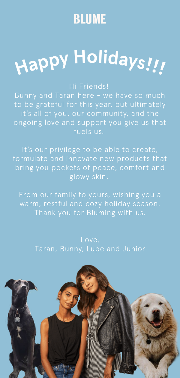 Happy Holidays from Team Blume 