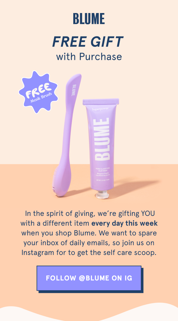 Different Free Gift with purchase every day this week. Follow on social for the scoop! 