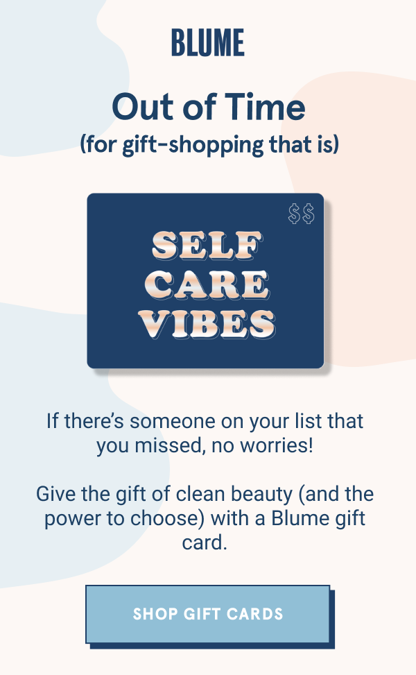 Time's up for gift shopping - Order a Gift Card! 