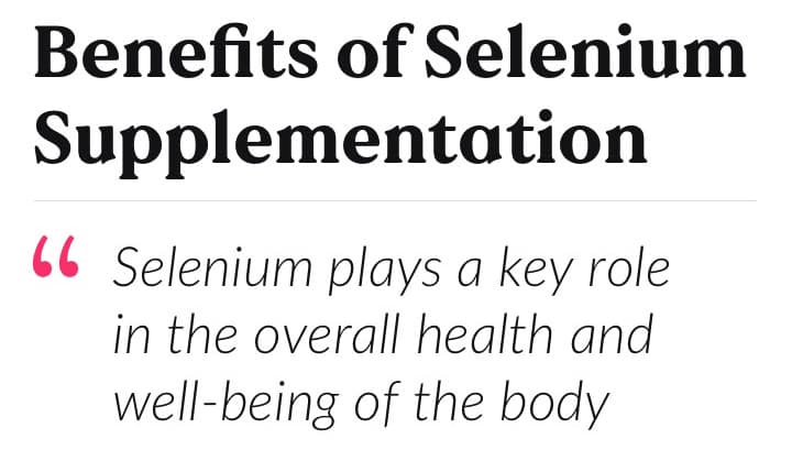 Benefits of Selenium Supplementation