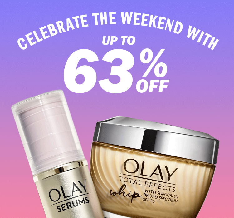 Celebrate the weekend with up to 63% off