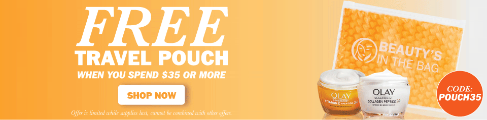 Free travel pouch when you spend $35 or more. Code: POUCH35. Shop Now. Offer is limited while supplies last, cannot be combined with other offers.