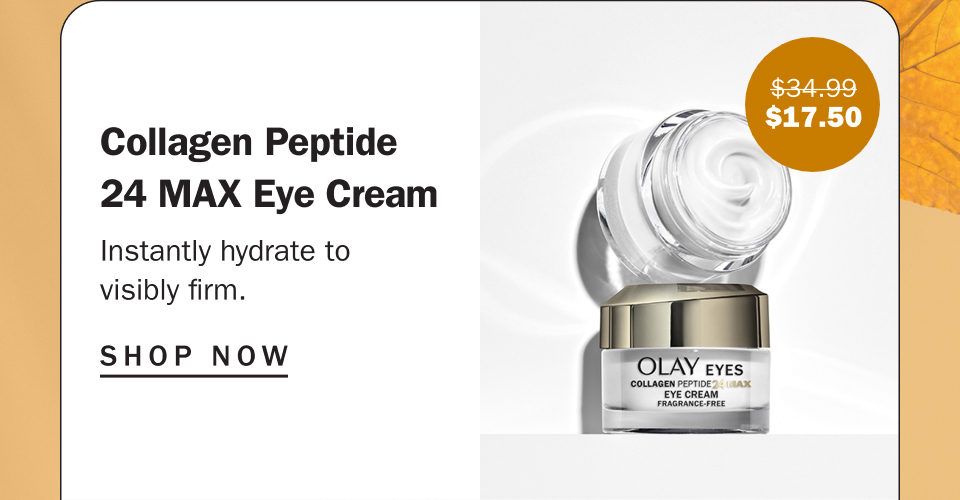 Collagen Peptide24 MAX eye cream instantly hydrate to visibly firm.
